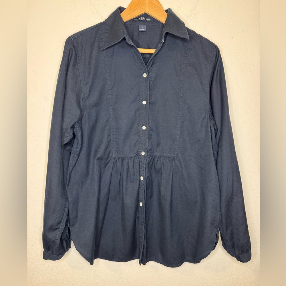 GAP Navy Blue Button Down Long Sleeve Top